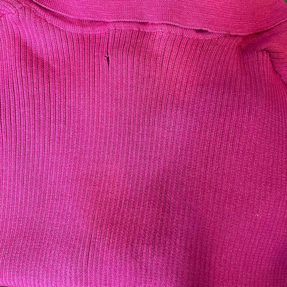 Monrow Ribbed Plunge Polo Sweater - $158 NWT - Picture 5 of 5